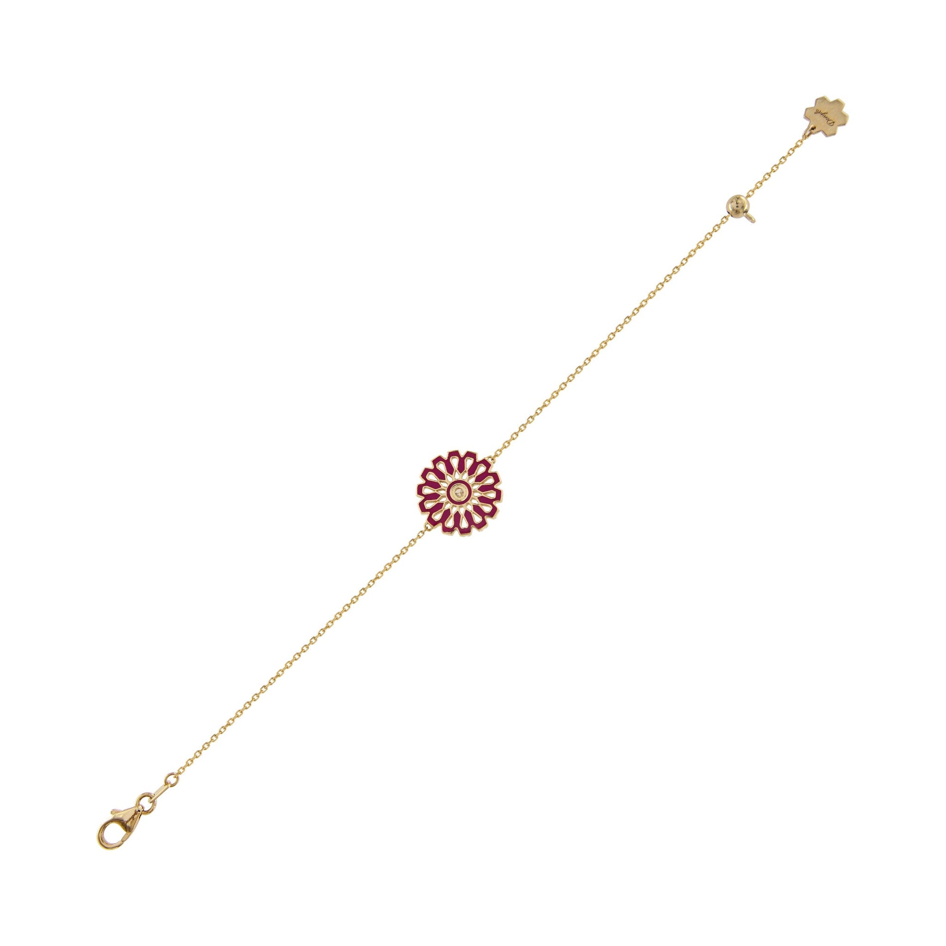 Donydo Aura Pure bracelet in 18K yellow gold with lavender enamel