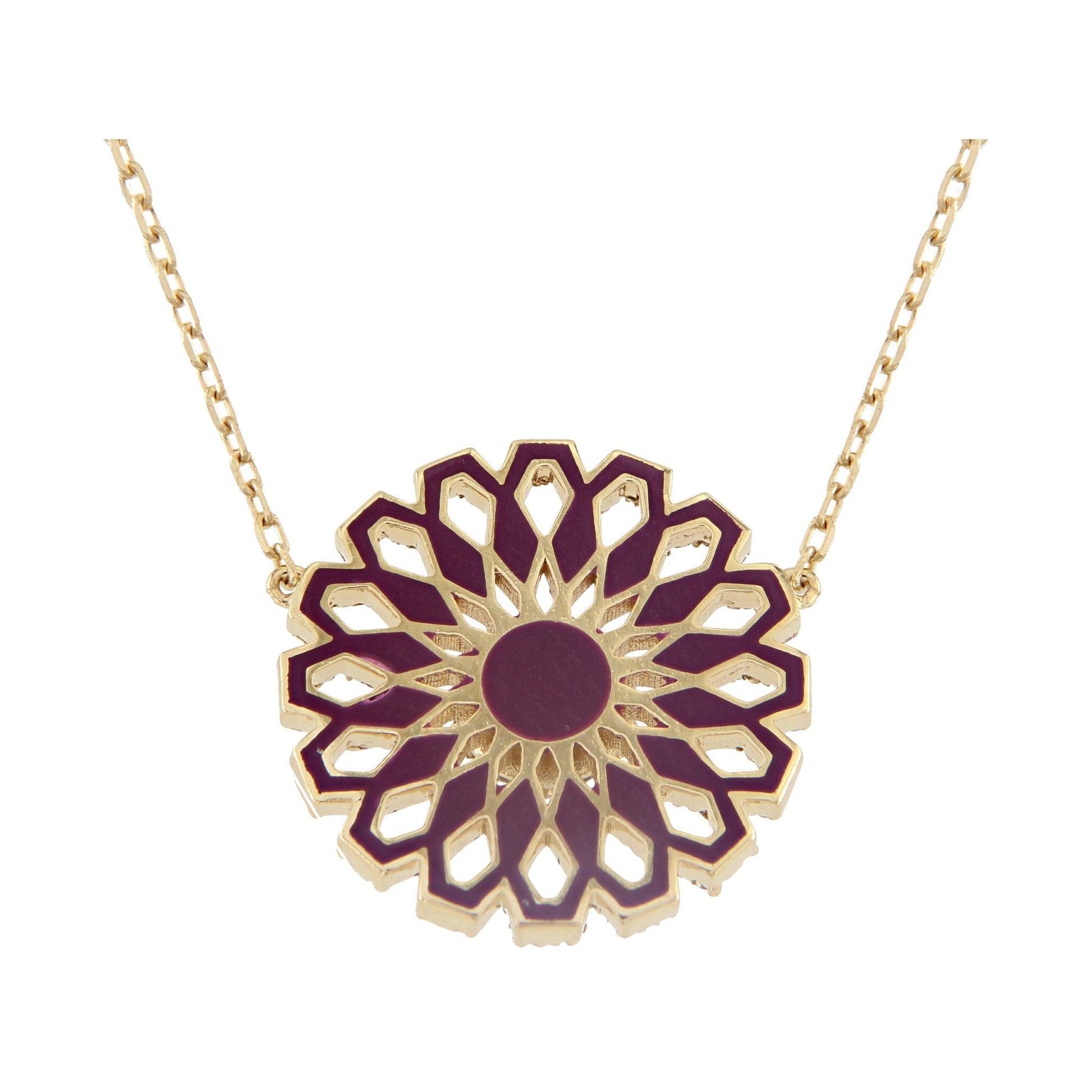 Aura Pure Necklace 15 mm by Donydo – Yellow Gold Enamel face