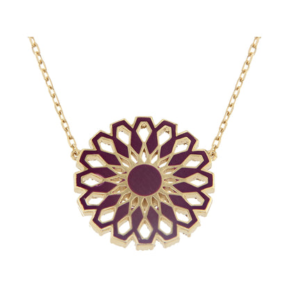 Aura Pure Necklace 15 mm by Donydo – Yellow Gold Enamel face