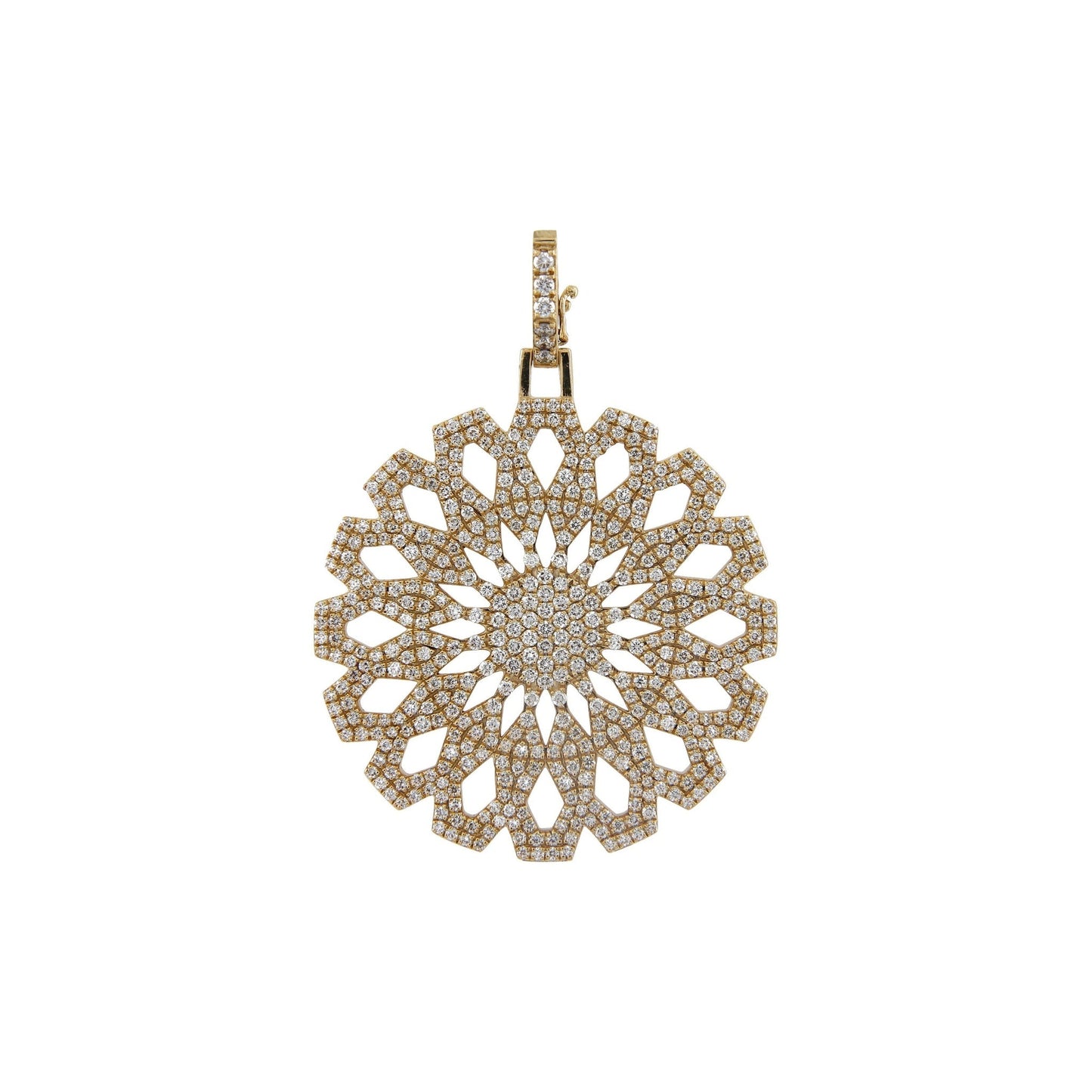 Aura Pure Pendant 30 mm by Donydo – centered yellow gold diamond face
