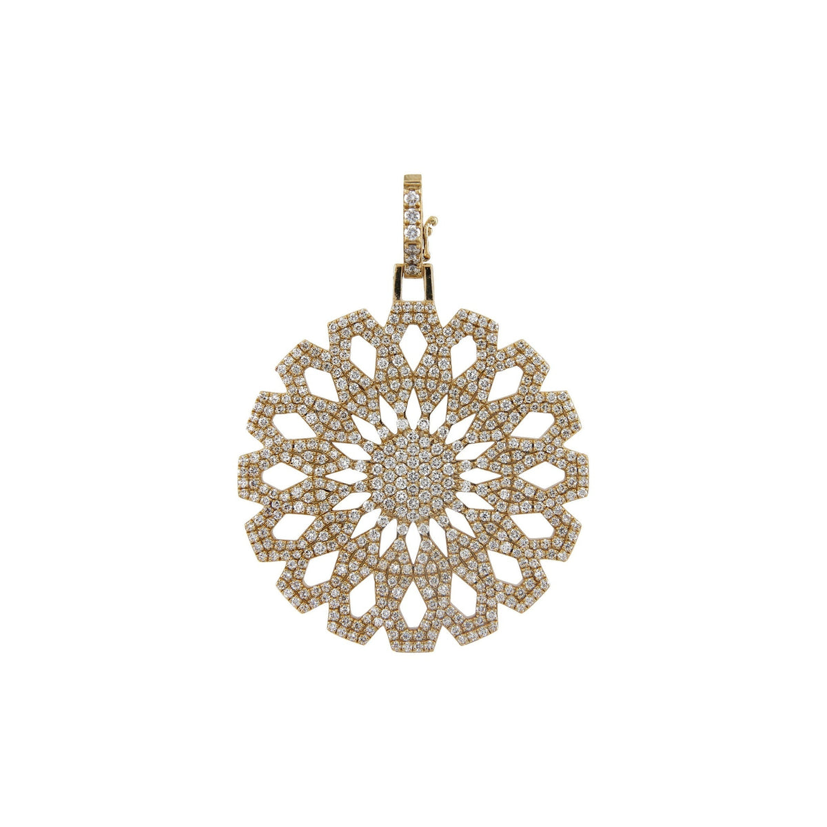 Aura Pure Pendant 30 mm by Donydo – centered yellow gold diamond face