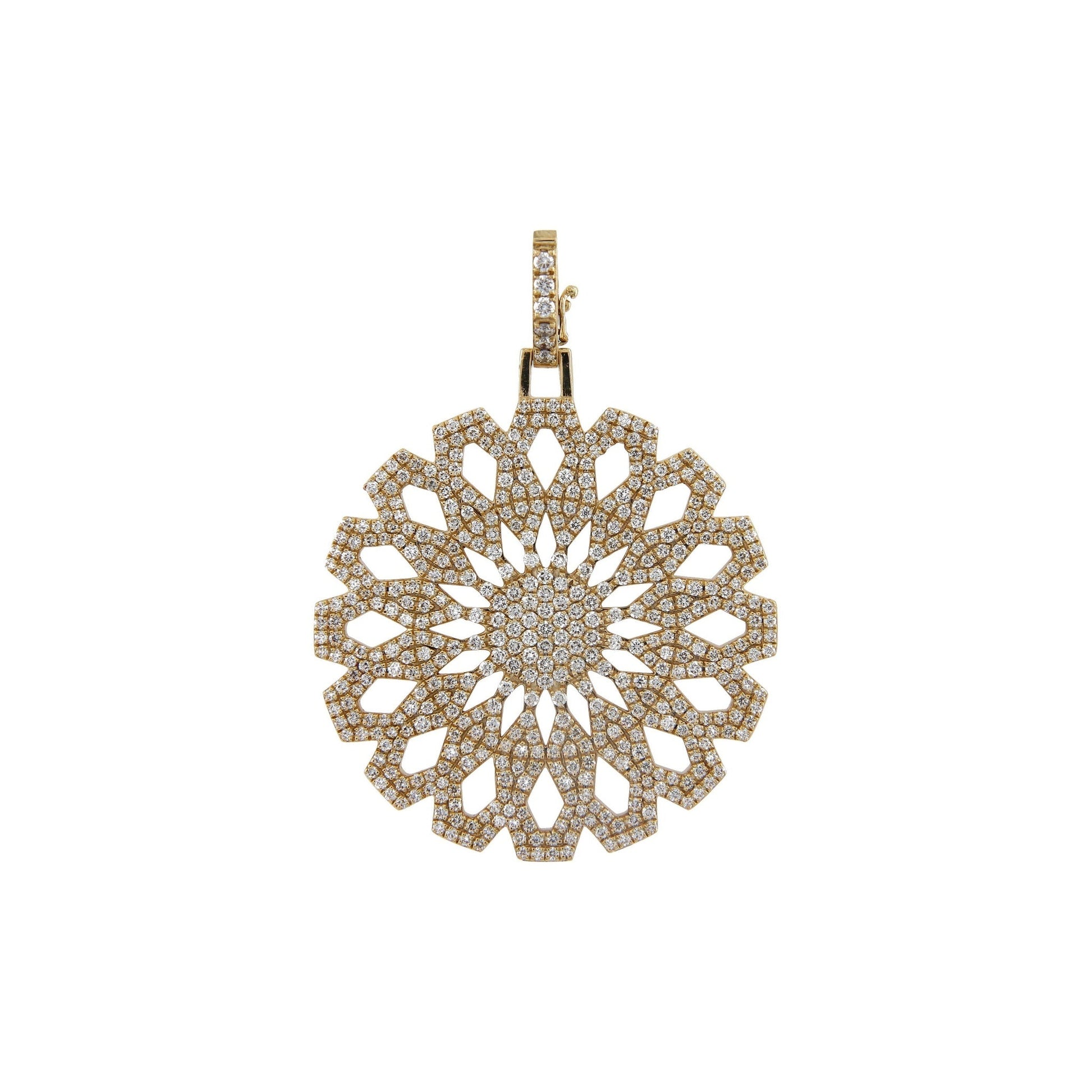 Aura Pure Pendant 30 mm by Donydo – centered yellow gold diamond face