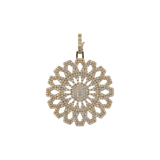 Aura Pure Pendant 30 mm by Donydo – centered yellow gold diamond face