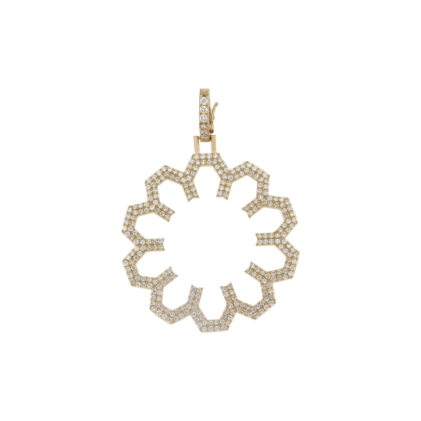 Aura Shine Pendant 30 mm by Donydo – centered yellow gold diamond face