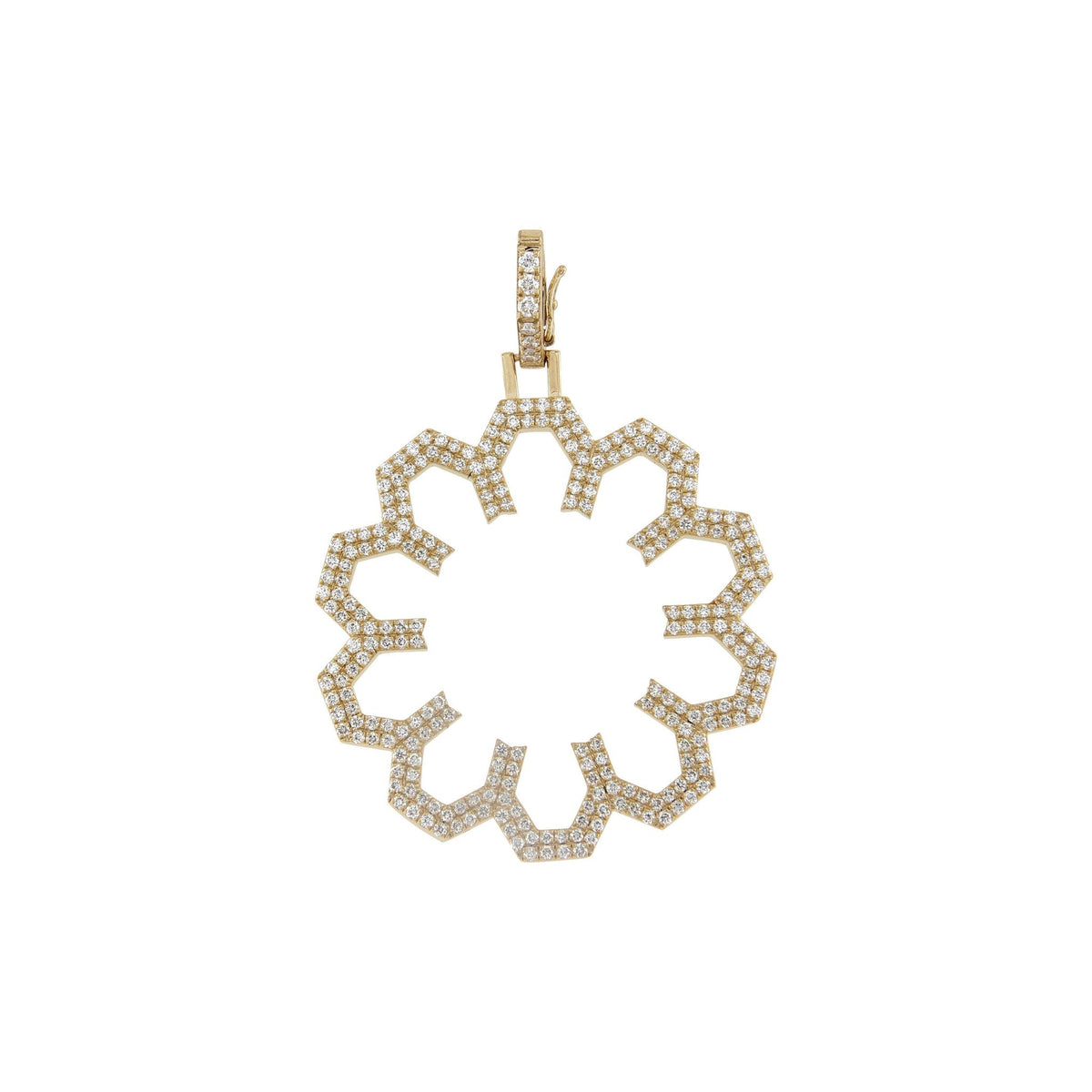 Aura Shine Pendant 30 mm by Donydo – centered yellow gold diamond face