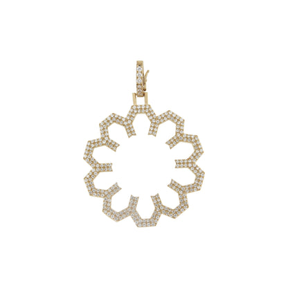 Aura Shine Pendant 30 mm by Donydo – centered yellow gold diamond face