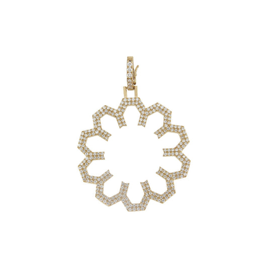 Aura Shine Pendant 30 mm by Donydo – centered yellow gold diamond face