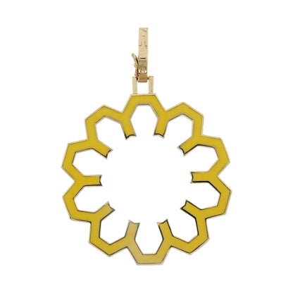 Aura Shine Pendant 30 mm by Donydo – Yellow Gold Enamel face