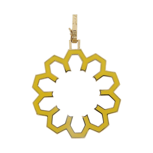 Aura Shine Pendant 30 mm by Donydo – Yellow Gold Enamel face