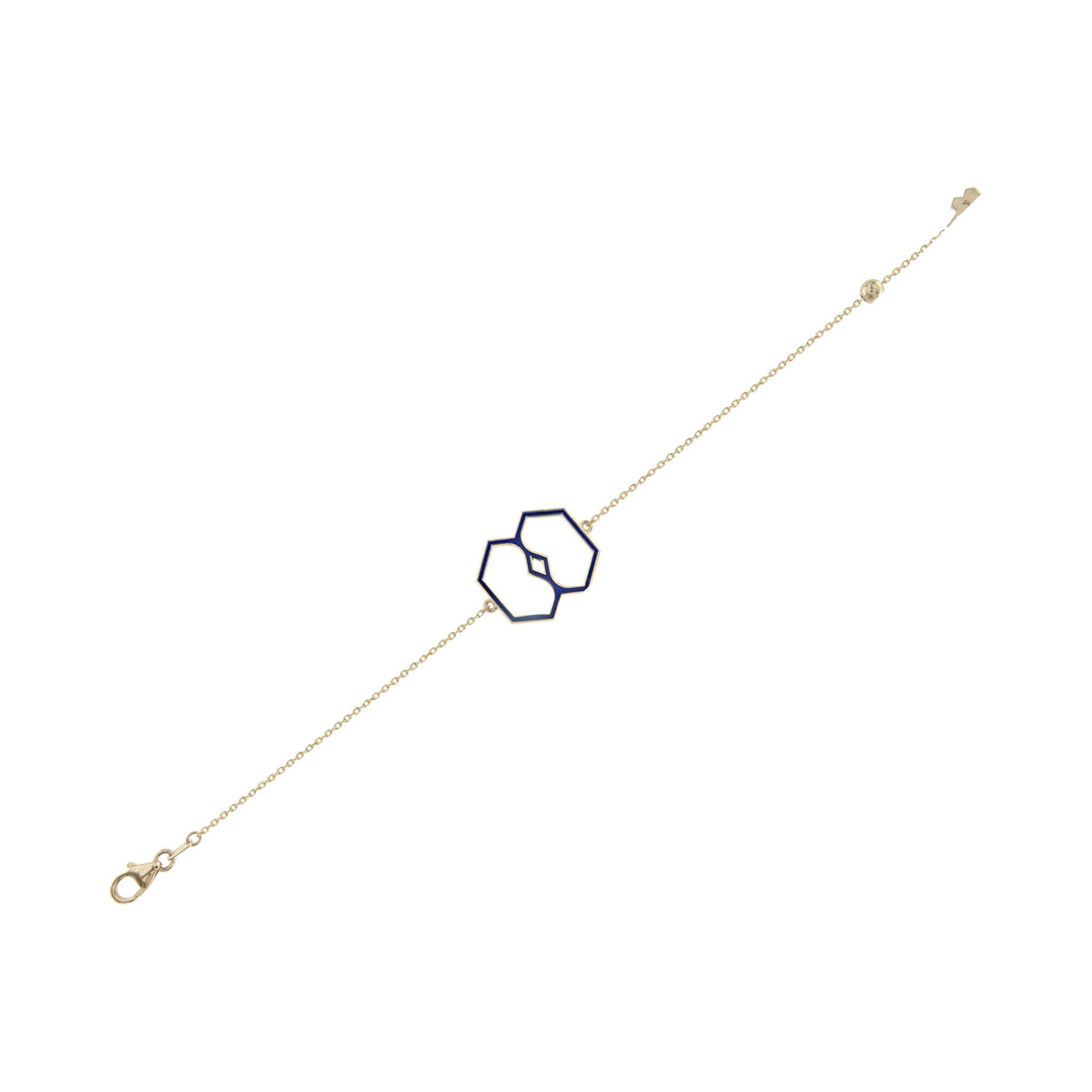 Donydo Aura Vision bracelet in 18K yellow gold with violet-blue enamel