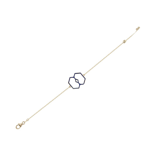 Donydo Aura Vision bracelet in 18K yellow gold with violet-blue enamel