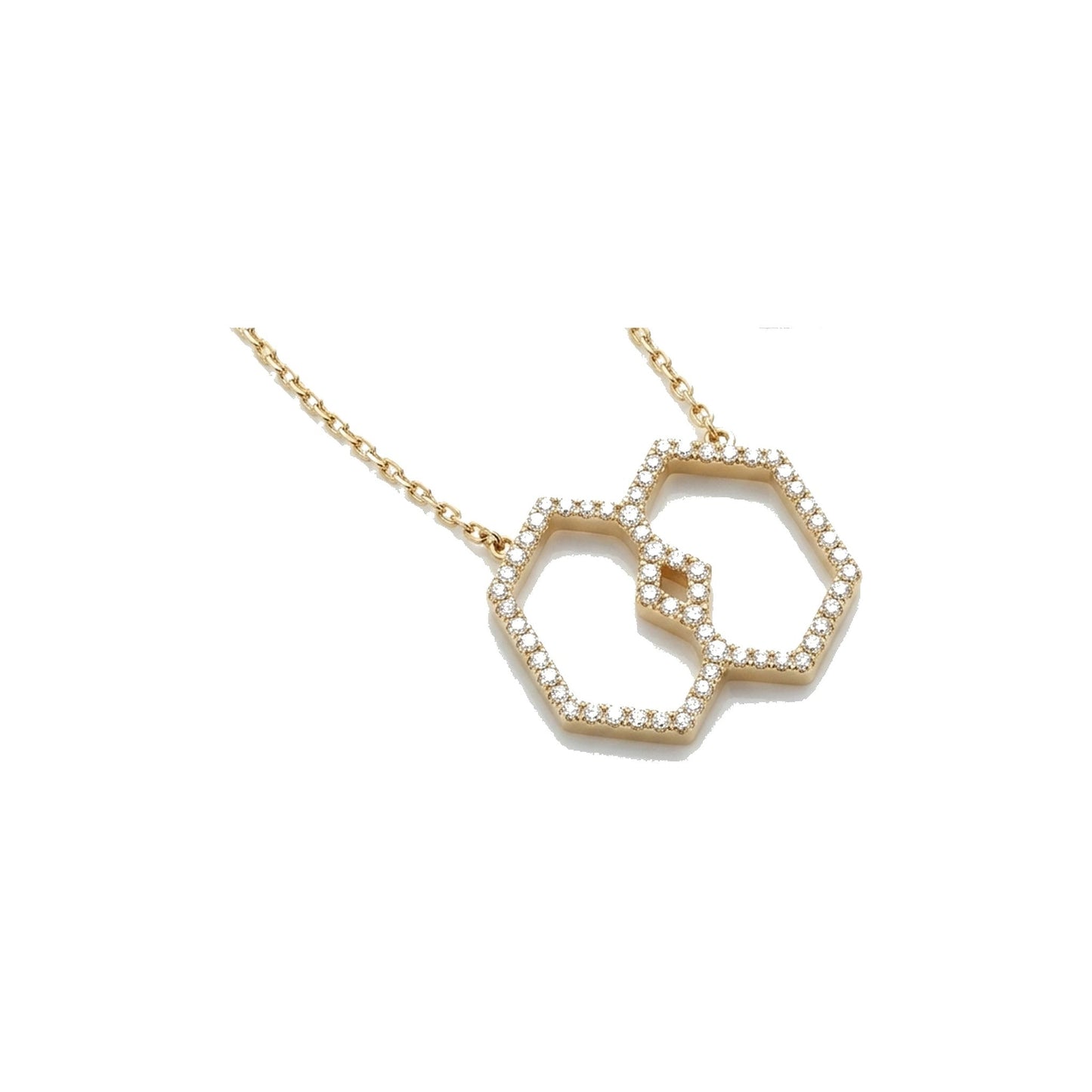 Aura Vision Necklace 15 mm by Donydo – centered yellow gold diamond face