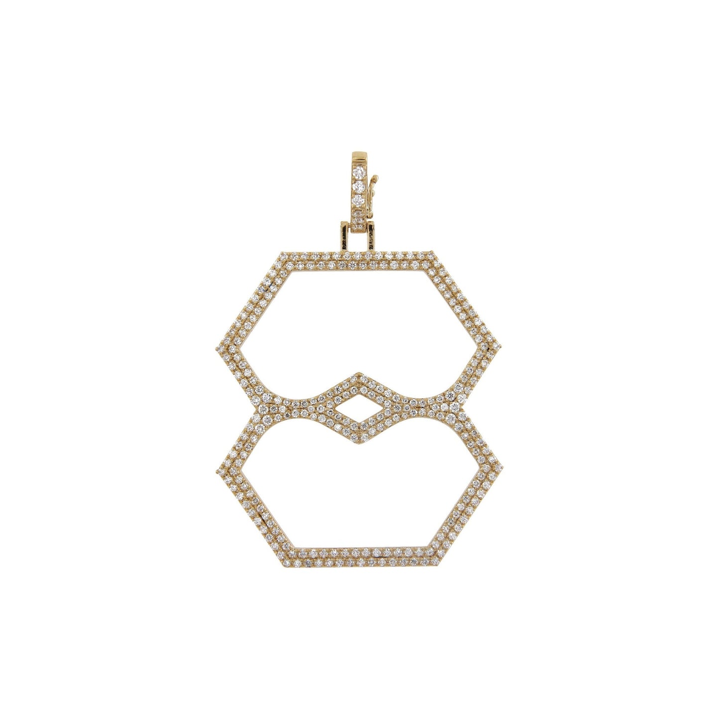 Aura Vision Pendant 30 mm by Donydo – centered yellow gold diamond face