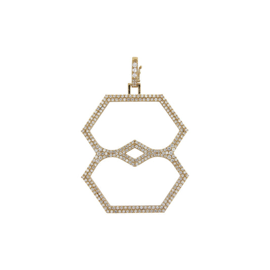 Aura Vision Pendant 30 mm by Donydo – centered yellow gold diamond face