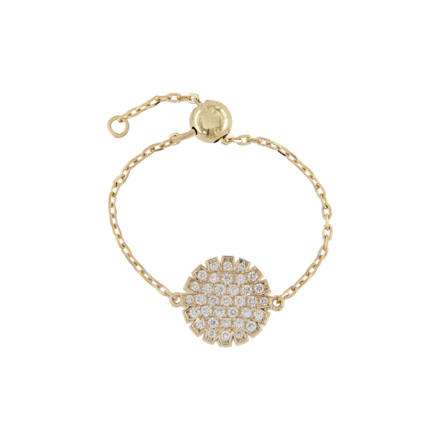 AuraAlign Clarity Ring by Donydo – centered yellow gold diamond face