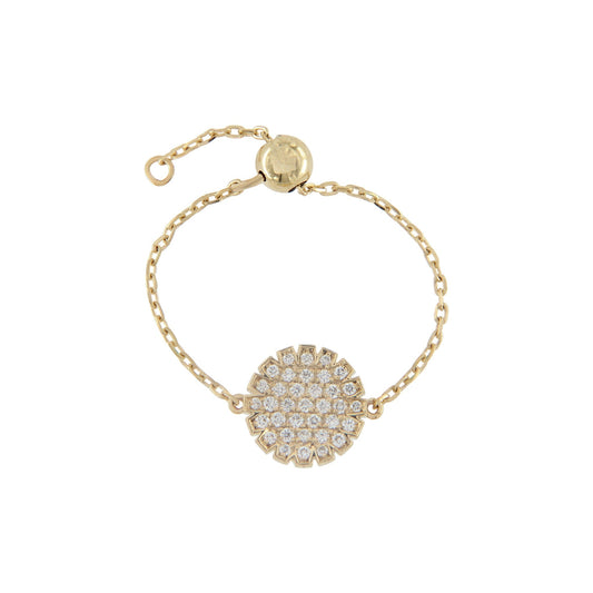 AuraAlign Clarity Ring by Donydo – centered yellow gold diamond face