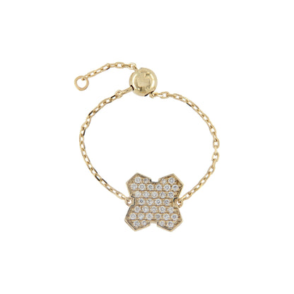 AuraAlign Grounded Ring by Donydo – centered yellow gold diamond face