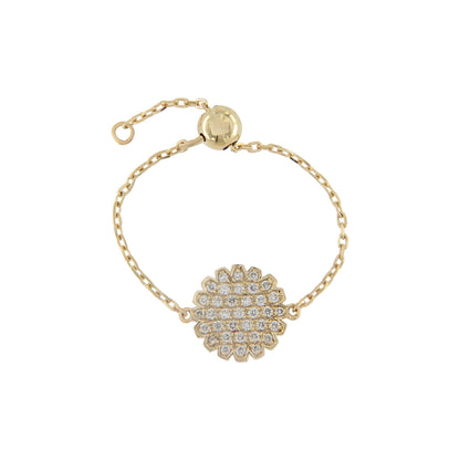 AuraAlign Pure Ring by Donydo – centered yellow gold diamond face