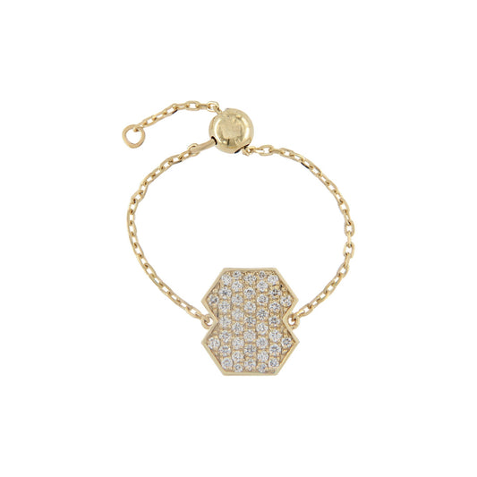 AuraAlign Vision Ring by Donydo – centered yellow gold diamond face