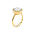 DONYDO Core Ring – centered 18K yellow gold lab-grown diamond halo