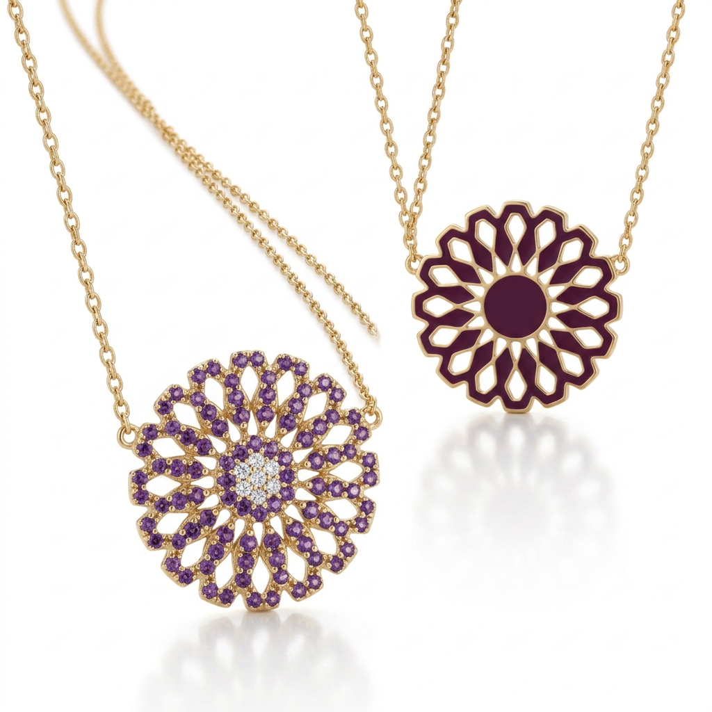 Aura Pure Necklace 15 mm – Diamonds & Enamel by Donydo – product image 3