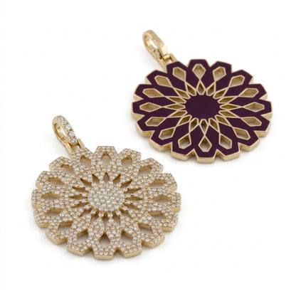 Aura Pure Pendant 30 mm – Diamonds & Enamel by Donydo – product image 2