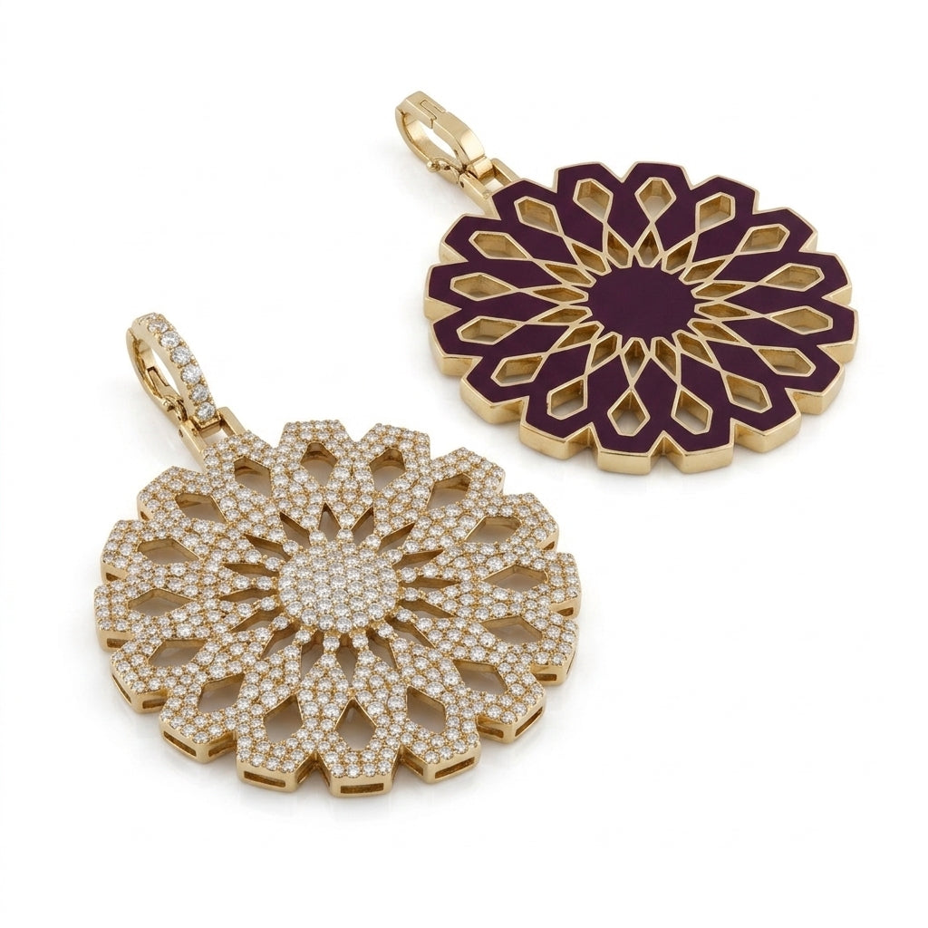 Aura Pure Pendant 30 mm – Diamonds & Enamel by Donydo – product image 3
