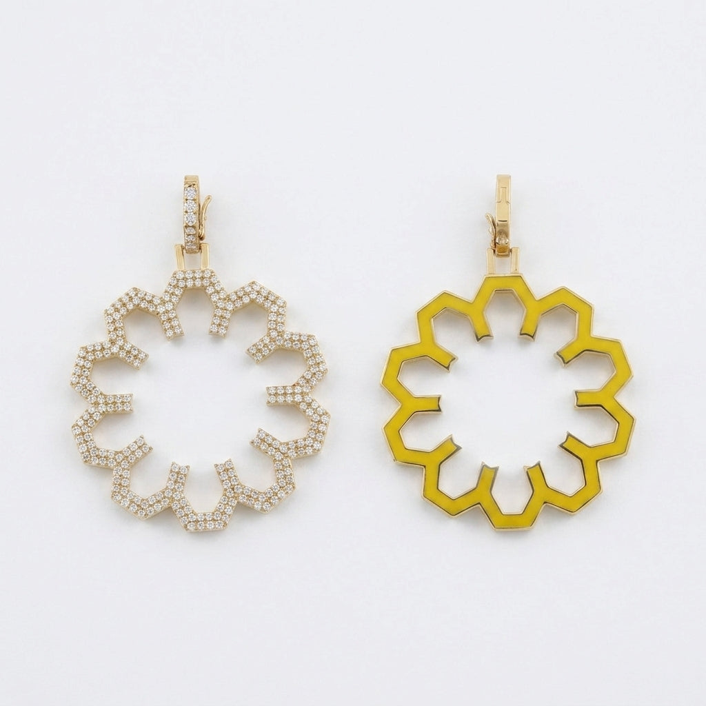 Aura Shine Pendant 30 mm – Diamonds & Enamel by Donydo – product image 2