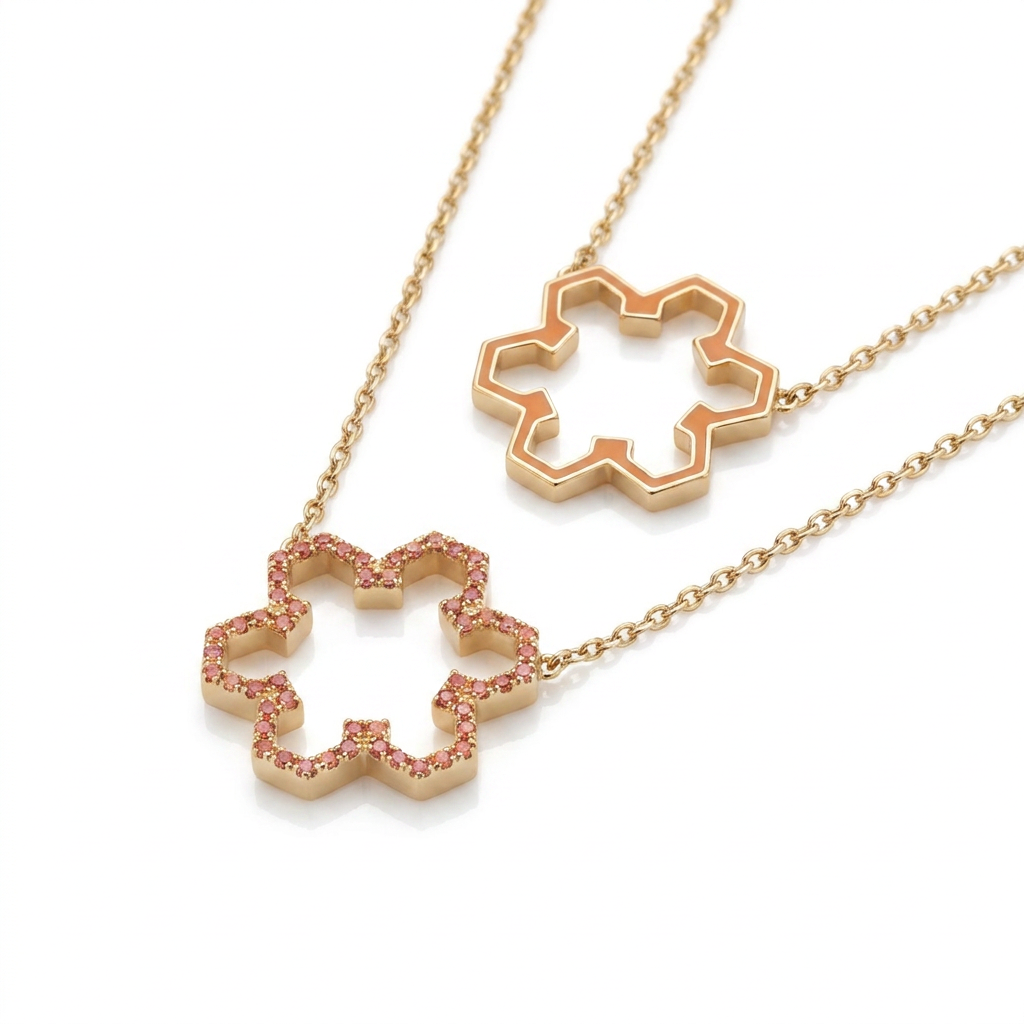 Marea Flow Necklace – Orange Sapphire by Donydo – product image 2