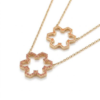 Marea Flow Necklace – Orange Sapphire by Donydo – product image 2