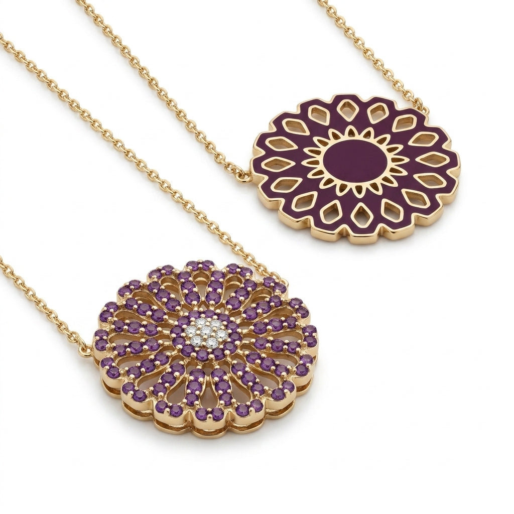 Marea Pure Necklace – Amethyst & 18K Gold by Donydo – product image 2