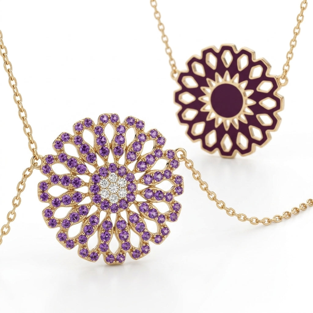 Marea Pure Necklace – Amethyst & 18K Gold by Donydo – product image 3