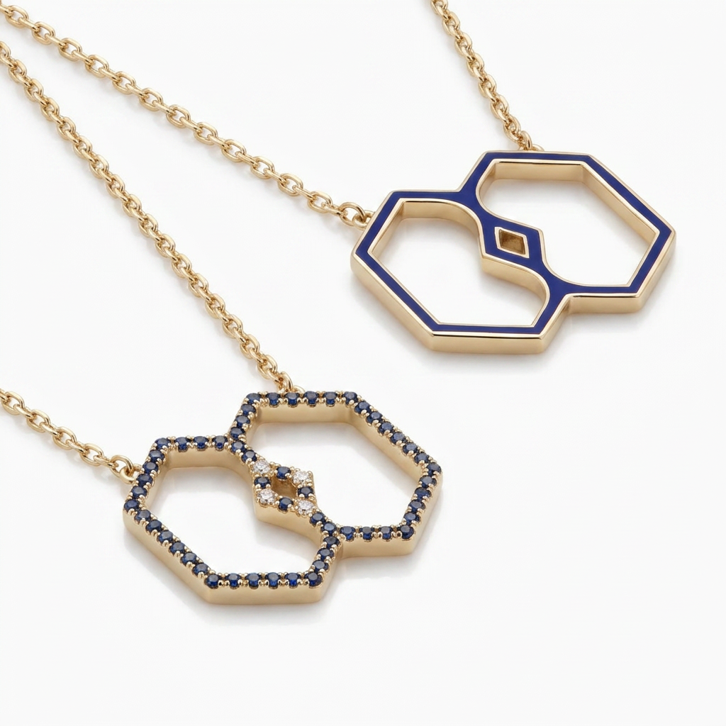 Marea Vision Necklace – Sapphire & Diamonds by Donydo – product image 2