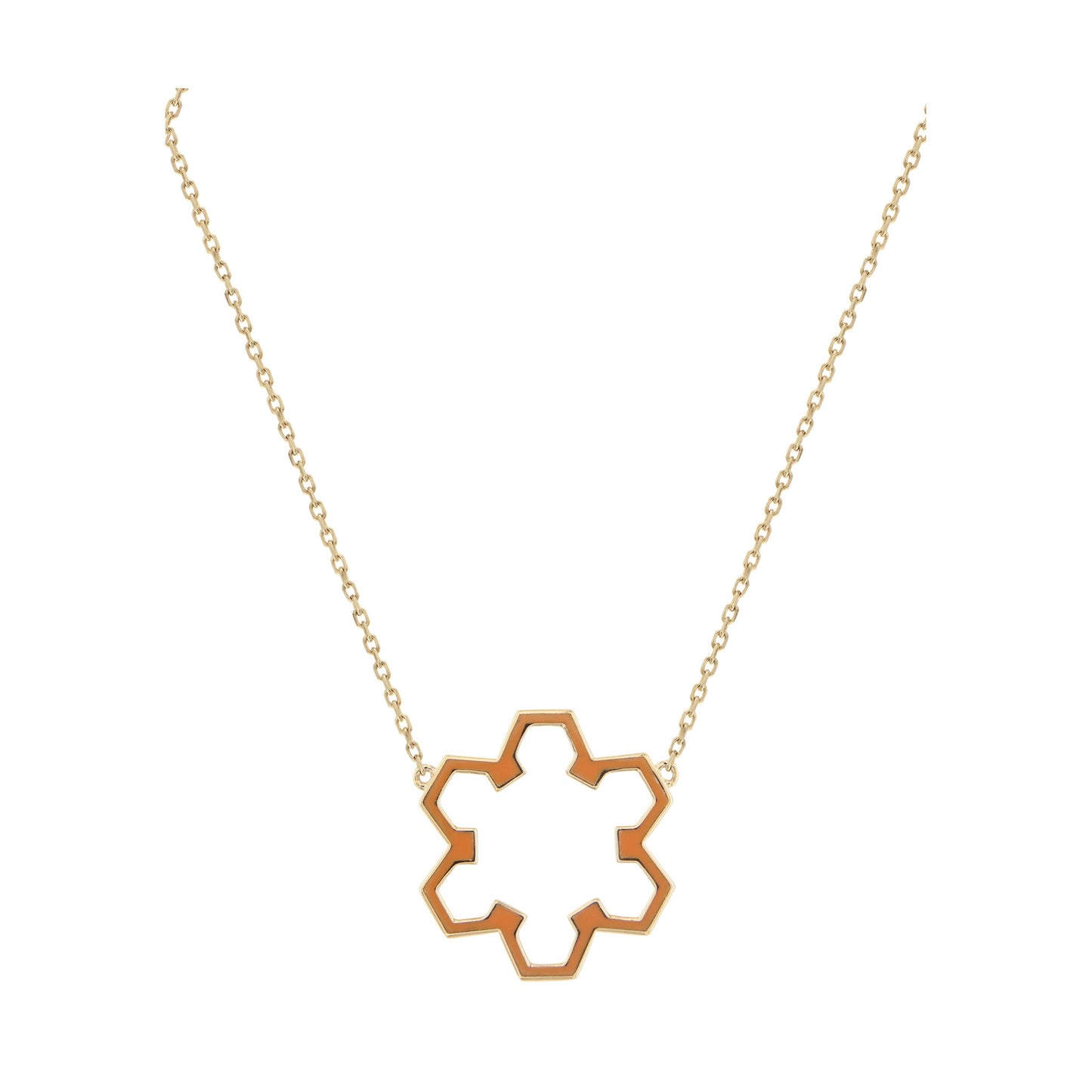 Marea Flow Necklace by Donydo – Yellow Gold Enamel face