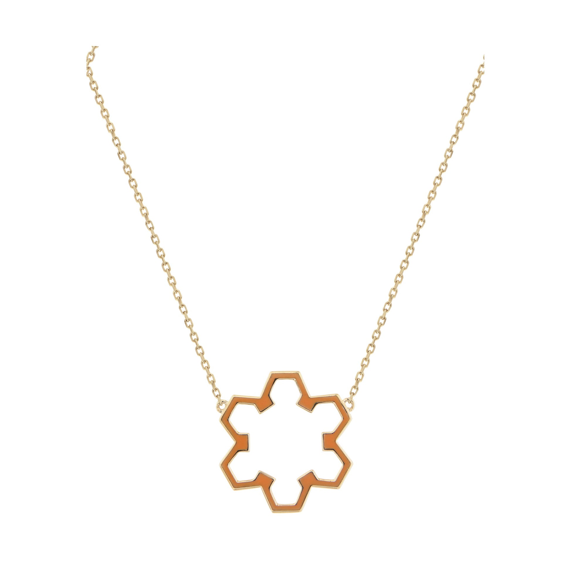 Marea Flow Necklace by Donydo – Yellow Gold Enamel face