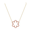 Marea Flow Necklace by Donydo – Yellow Gold Orange Sapphire Set face