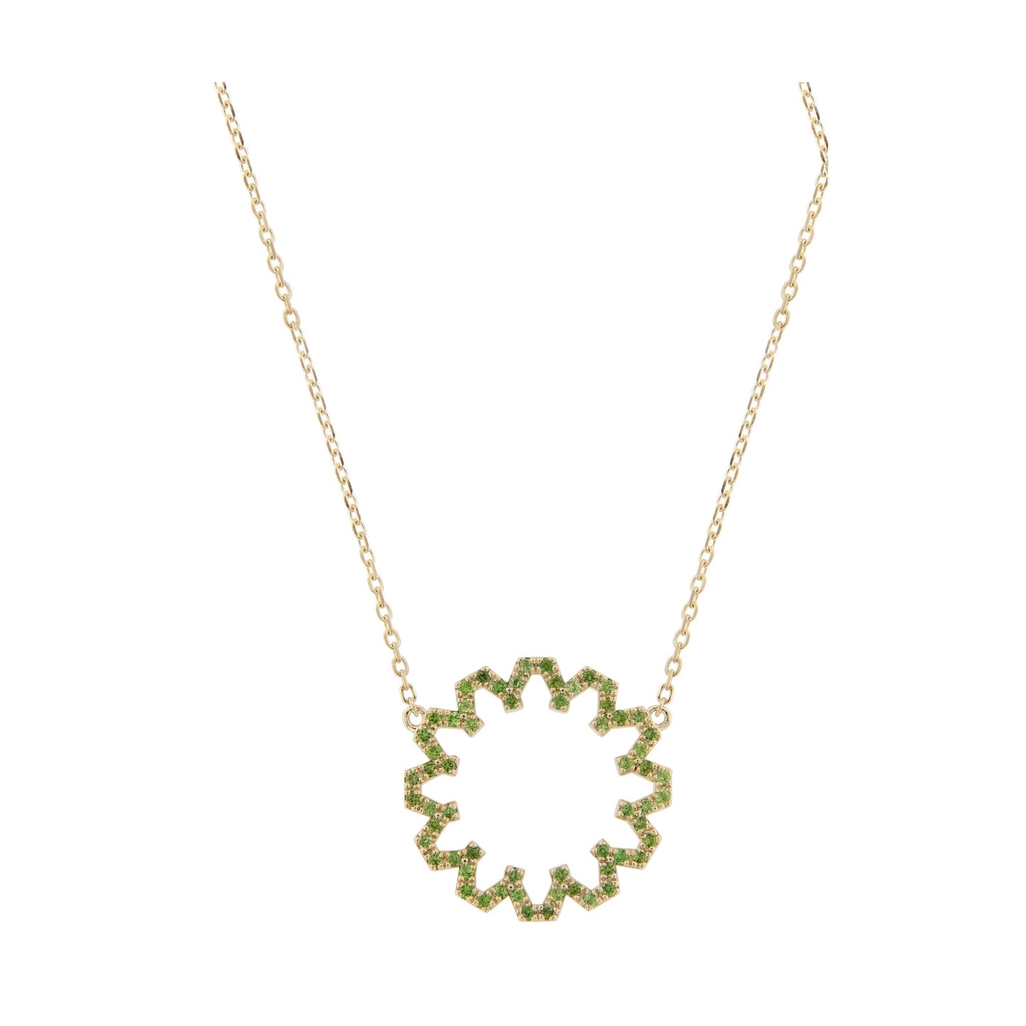 Marea Grace Necklace by Donydo – Yellow Gold gemstone-set face