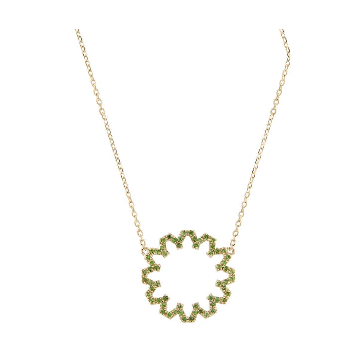 Marea Grace Necklace by Donydo – Yellow Gold gemstone-set face