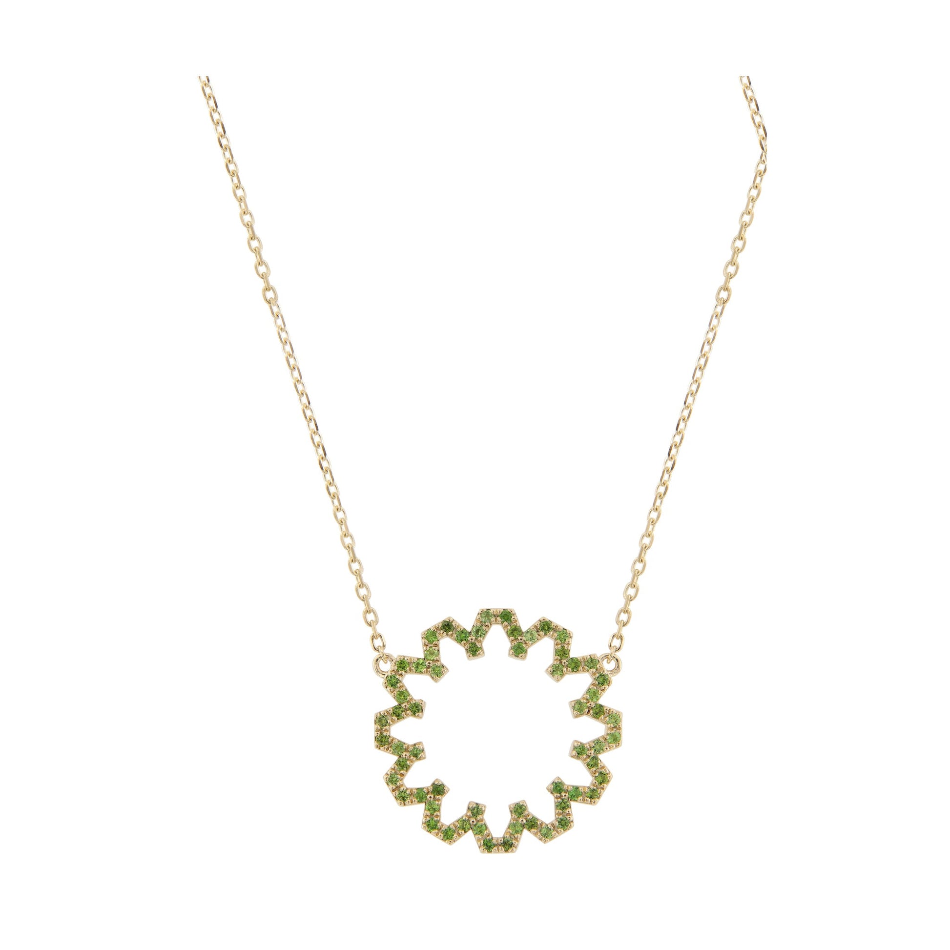 Marea Grace Necklace by Donydo – Yellow Gold gemstone-set face