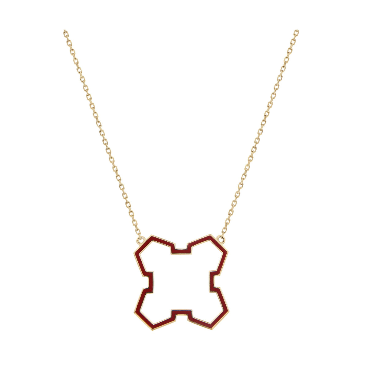 Marea Grounded Necklace by Donydo – Yellow Gold Enamel face