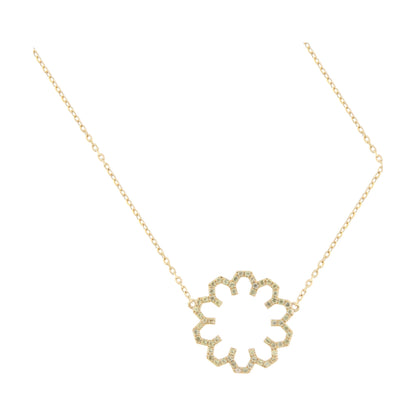 Marea Shine Necklace by Donydo – Yellow Gold Yellow Sapphire Set face