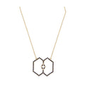 Marea Vision Necklace by Donydo – Yellow Gold Sapphire & Diamond Set face