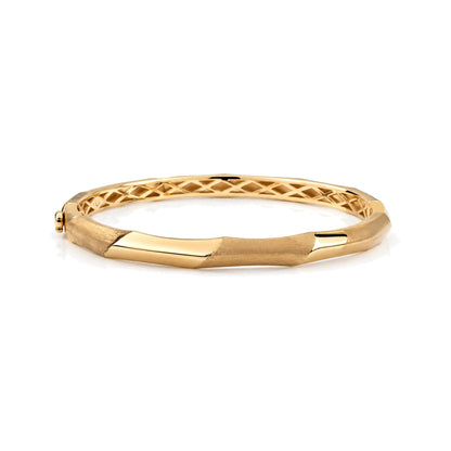 Gaia Gold Aura Texture Bangle in 18K yellow gold, front angle