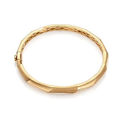 Gaia Gold Aura Texture Bangle in 18K yellow gold, top angle