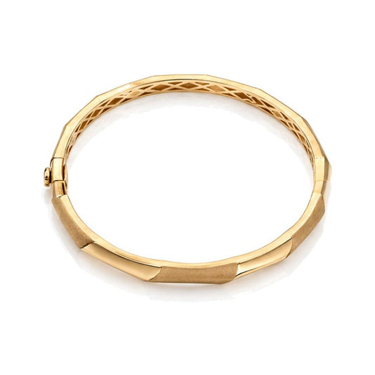 Gaia Gold Aura Texture Bangle in 18K yellow gold, top angle