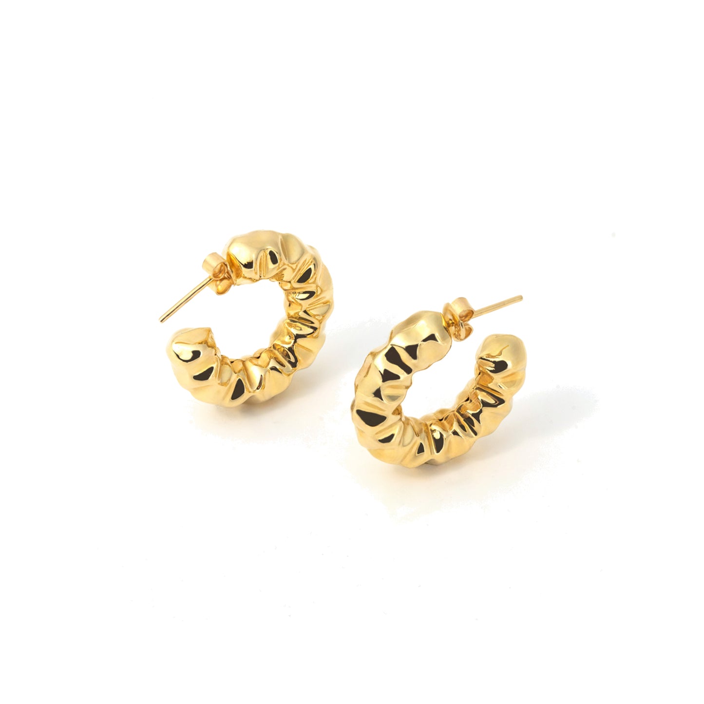 Gaia Gold Italian Chunky Earrings in 18K yellow gold