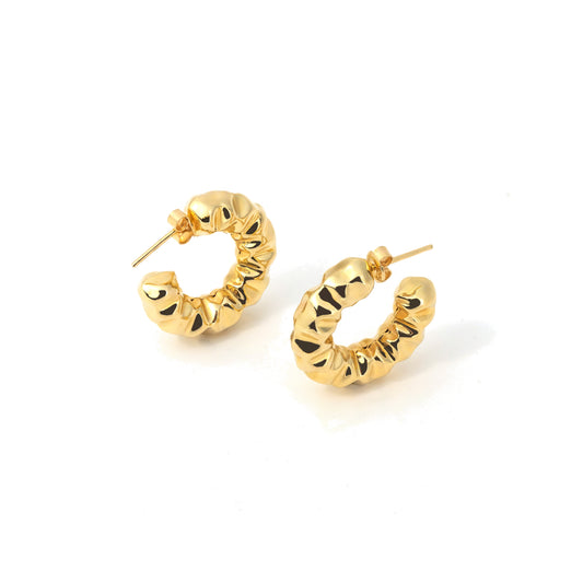 Gaia Gold Italian Chunky Earrings in 18K yellow gold