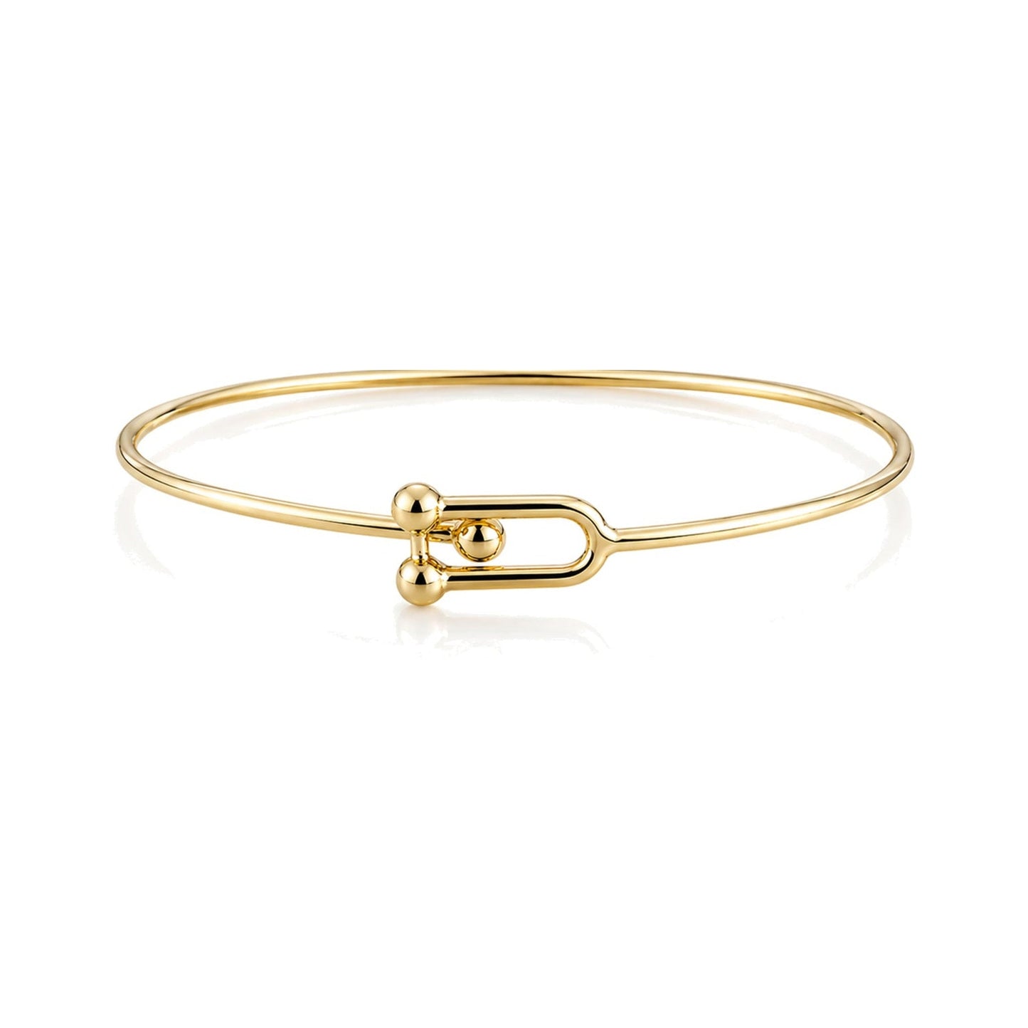 Gaia Gold Luxe Lock Bangle in 18K yellow gold, front angle
