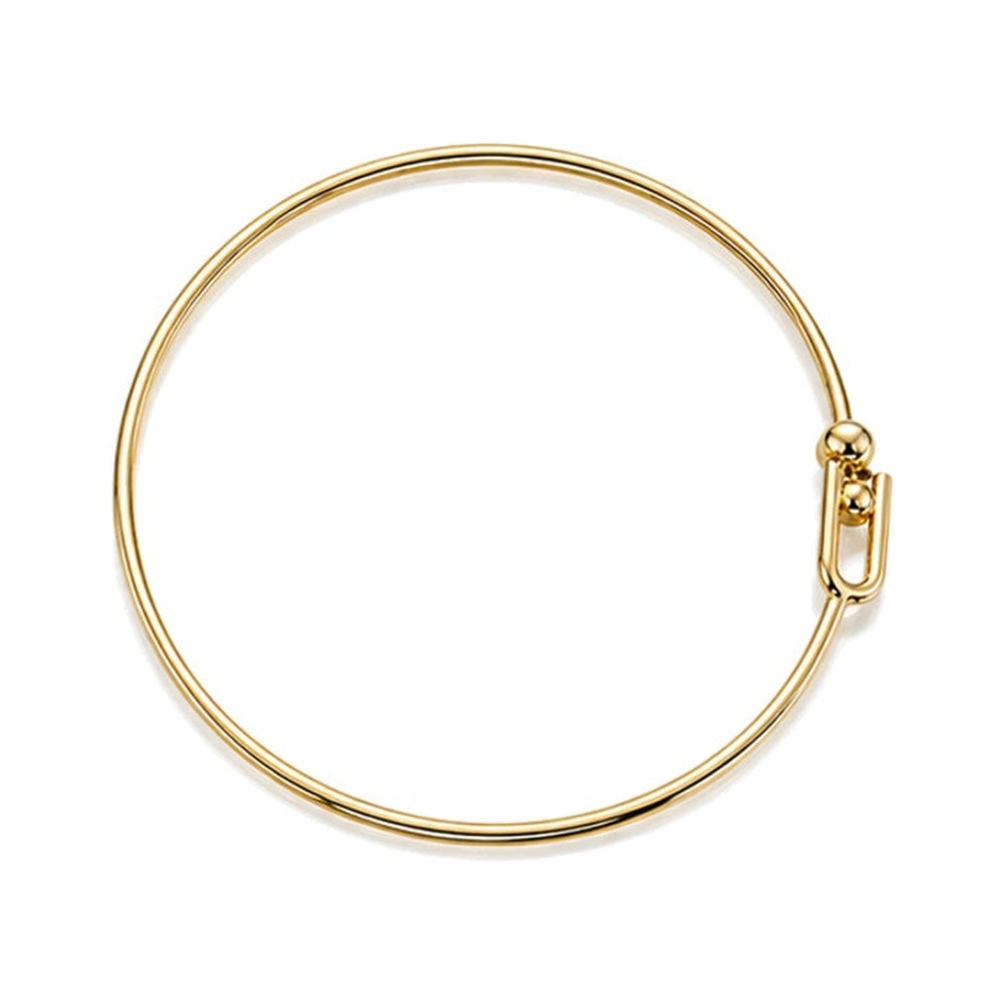 Gaia Gold Luxe Lock Bangle in 18K yellow gold, top angle