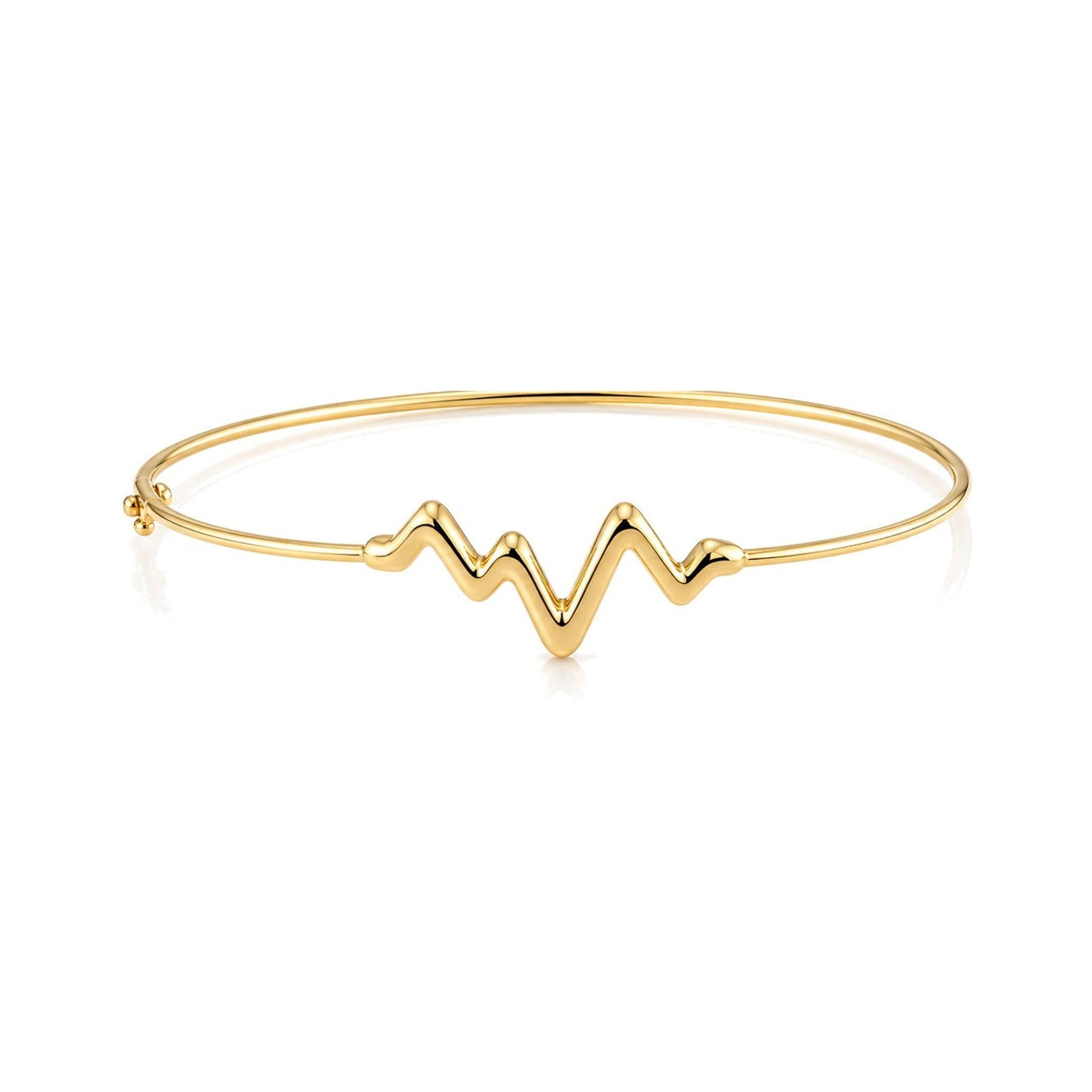 Gaia Gold Pulse Gold Bangle in 18K yellow gold, front angle
